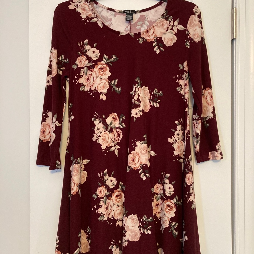 Maroon floral dress
